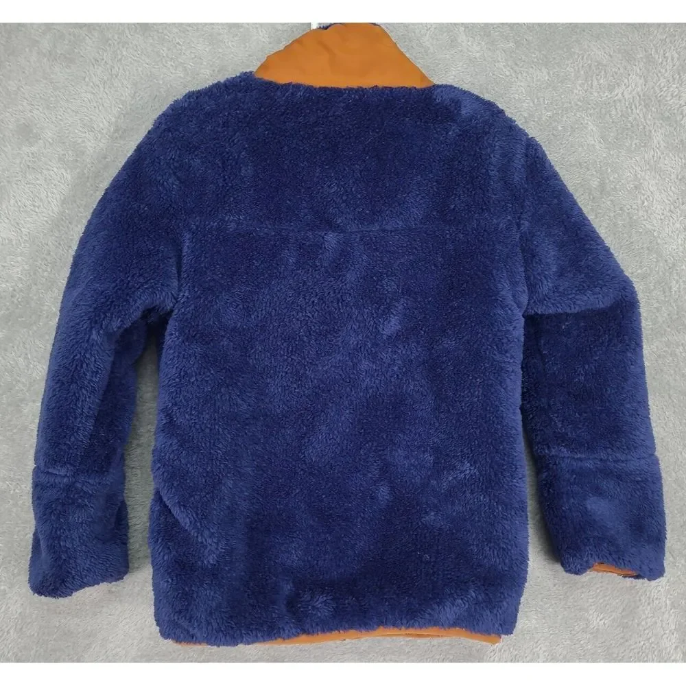 Tommy Bahama 2022 Kids Fleece Faux Fur Jacket Boys Size 5-6‎ Blue